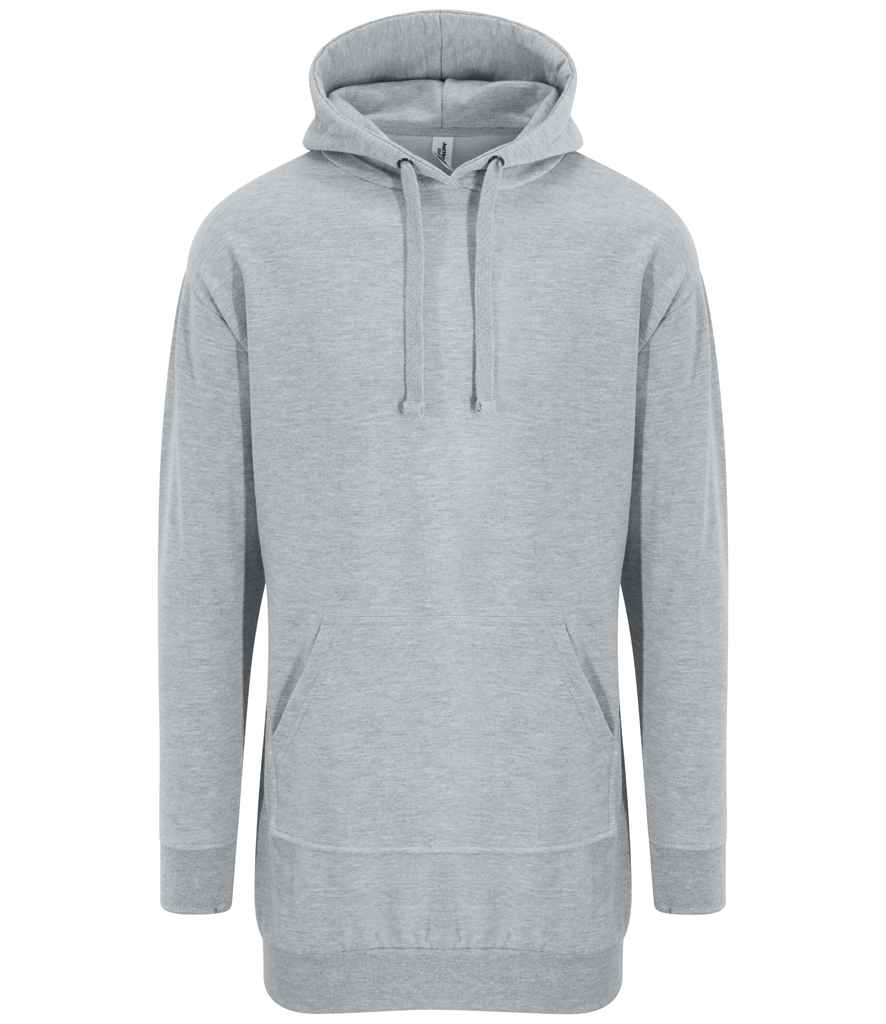 AWDis Ladies Hoodie Dress in Heather Grey by Just Hoods — Custom branded clothing by Print Press, featuring premium embroidery produced in our specialist print lab in the UK.