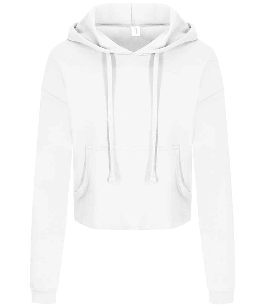 AWDis Ladies Cropped Hoodie in Arctic White by Just Hoods — Custom branded clothing by Print Press, featuring premium embroidery produced in our specialist print lab in the UK.