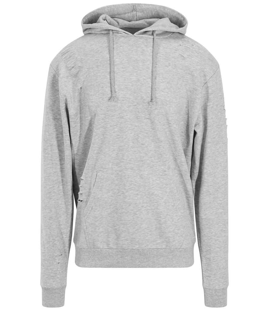 AWDis Distressed Hoodie in Heather Grey by Just Hoods — Custom branded clothing by Print Press, featuring premium embroidery produced in our specialist print lab in the UK.