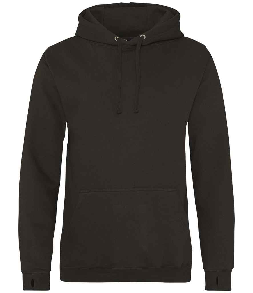 AWDis Street Hoodie in Jet Black by Just Hoods — Custom branded clothing by Print Press, featuring premium embroidery produced in our specialist print lab in the UK.