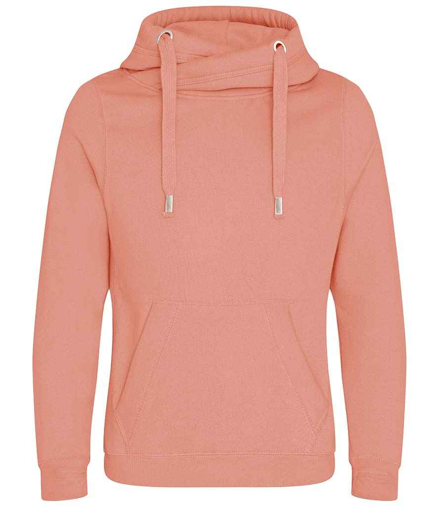 AWDis Cross Neck Hoodie in Dusty Pink by Just Hoods — Custom branded clothing by Print Press, featuring premium embroidery produced in our specialist print lab in the UK.