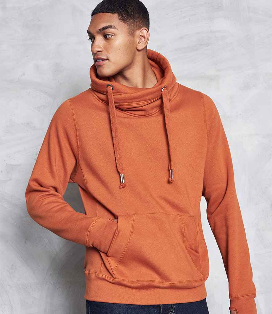AWDis Cross Neck Hoodie in Ginger Biscuit by Just Hoods — Custom branded clothing by Print Press, featuring premium embroidery produced in our specialist print lab in the UK.