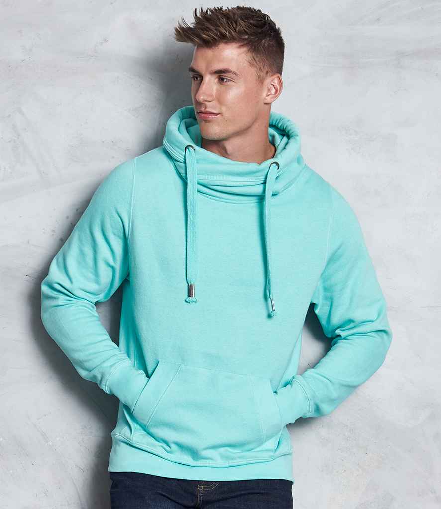 AWDis Cross Neck Hoodie in Peppermint by Just Hoods — Custom branded clothing by Print Press, featuring premium embroidery produced in our specialist print lab in the UK.