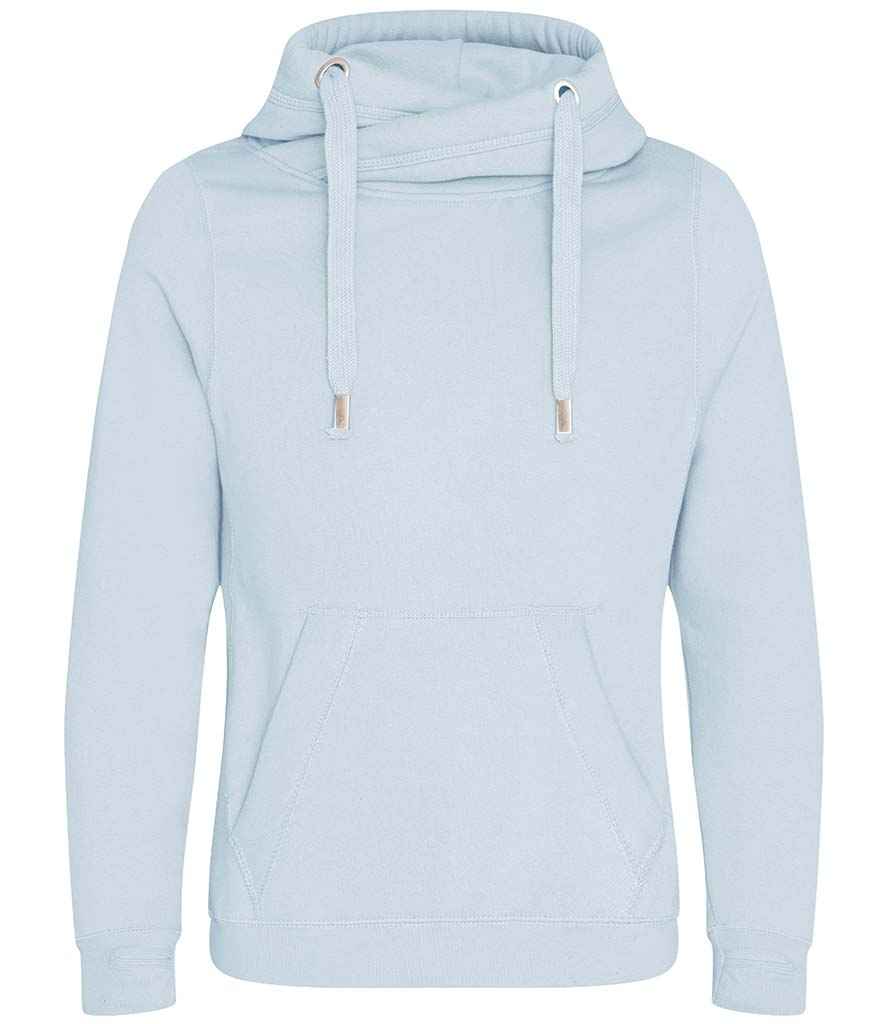 AWDis Cross Neck Hoodie in Sky Blue by Just Hoods — Custom branded clothing by Print Press, featuring premium embroidery produced in our specialist print lab in the UK.