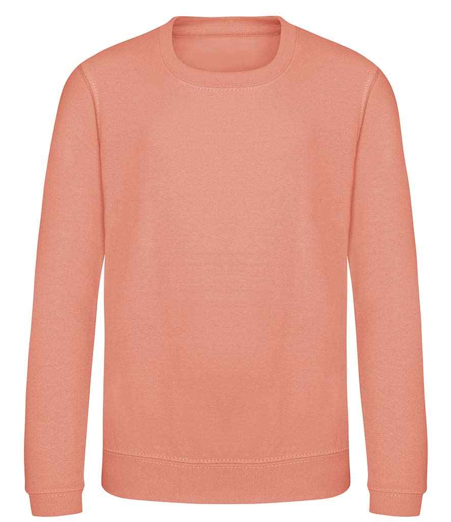AWDis Kids Sweatshirt - (2nd Colours) in Dusty Pink by Just Hoods — Custom branded clothing by Print Press, featuring premium embroidery produced in our specialist print lab in the UK.