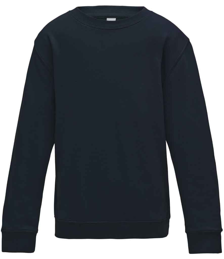 AWDis Kids Sweatshirt in New French Navy by Just Hoods — Custom branded clothing by Print Press, featuring premium embroidery produced in our specialist print lab in the UK.