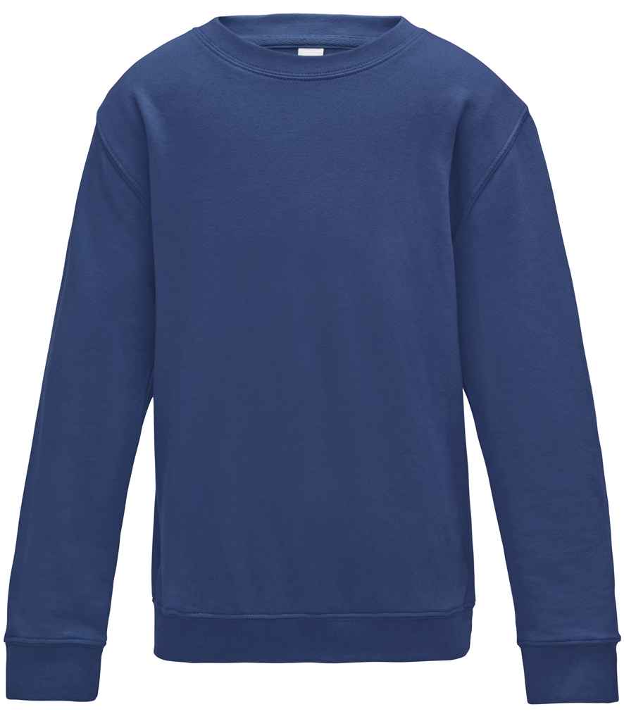 AWDis Kids Sweatshirt in Royal Blue by Just Hoods — Custom branded clothing by Print Press, featuring premium embroidery produced in our specialist print lab in the UK.