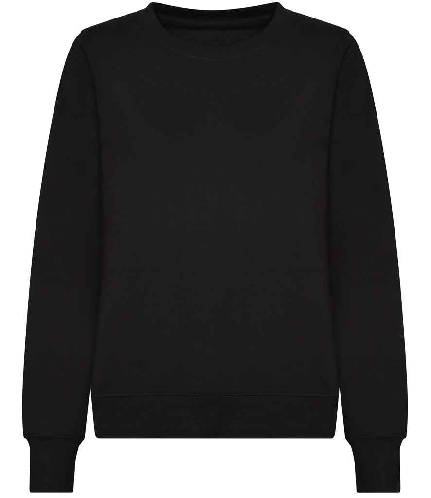 AWDis Ladies Sweatshirt in Deep Black by Just Hoods — Custom branded clothing by Print Press, featuring premium embroidery produced in our specialist print lab in the UK.