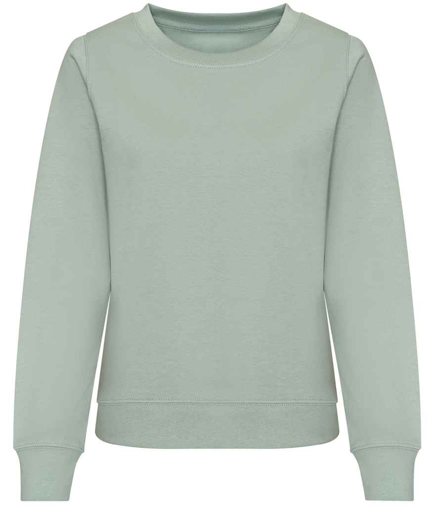 AWDis Ladies Sweatshirt in Dusty Green by Just Hoods — Custom branded clothing by Print Press, featuring premium embroidery produced in our specialist print lab in the UK.