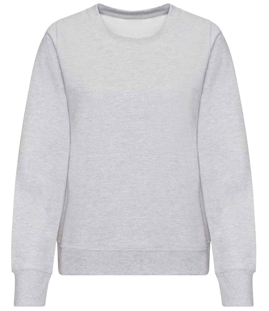 AWDis Ladies Sweatshirt in Heather Grey by Just Hoods — Custom branded clothing by Print Press, featuring premium embroidery produced in our specialist print lab in the UK.