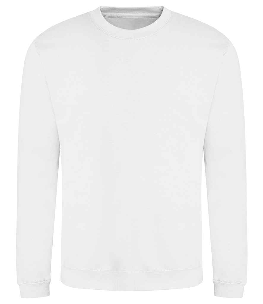 AWDis Sweatshirt - (4th Colours) in Arctic White by Just Hoods — Custom branded clothing by Print Press, featuring premium embroidery produced in our specialist print lab in the UK.