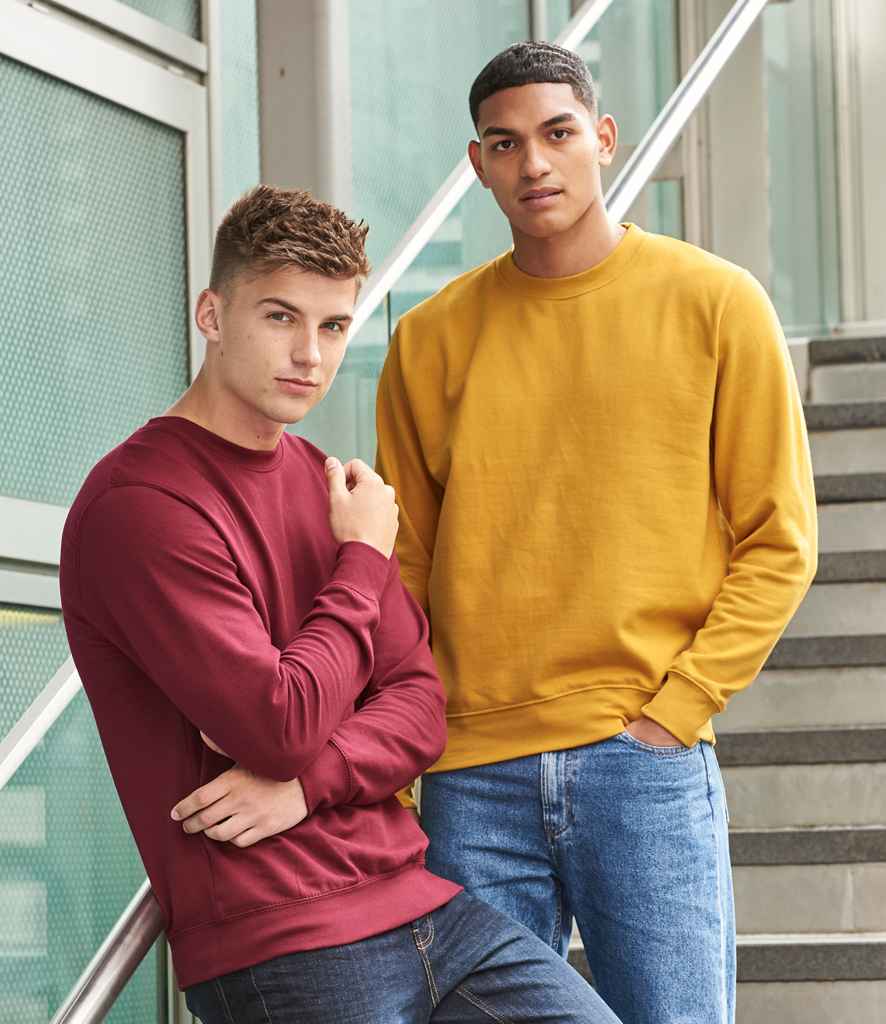 AWDis Sweatshirt - (4th Colours) in Burgundy by Just Hoods — Custom branded clothing by Print Press, featuring premium embroidery produced in our specialist print lab in the UK.
