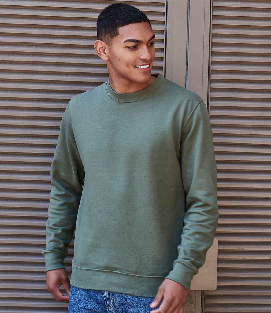 AWDis Sweatshirt - (3rd Colours) in Earthy Green by Just Hoods — Custom branded clothing by Print Press, featuring premium embroidery produced in our specialist print lab in the UK.
