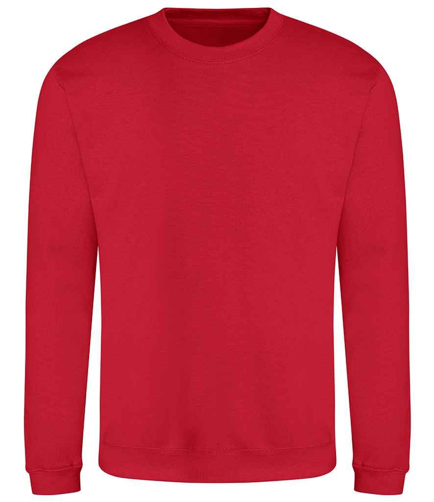 AWDis Sweatshirt - (3rd Colours) in Fire Red by Just Hoods — Custom branded clothing by Print Press, featuring premium embroidery produced in our specialist print lab in the UK.