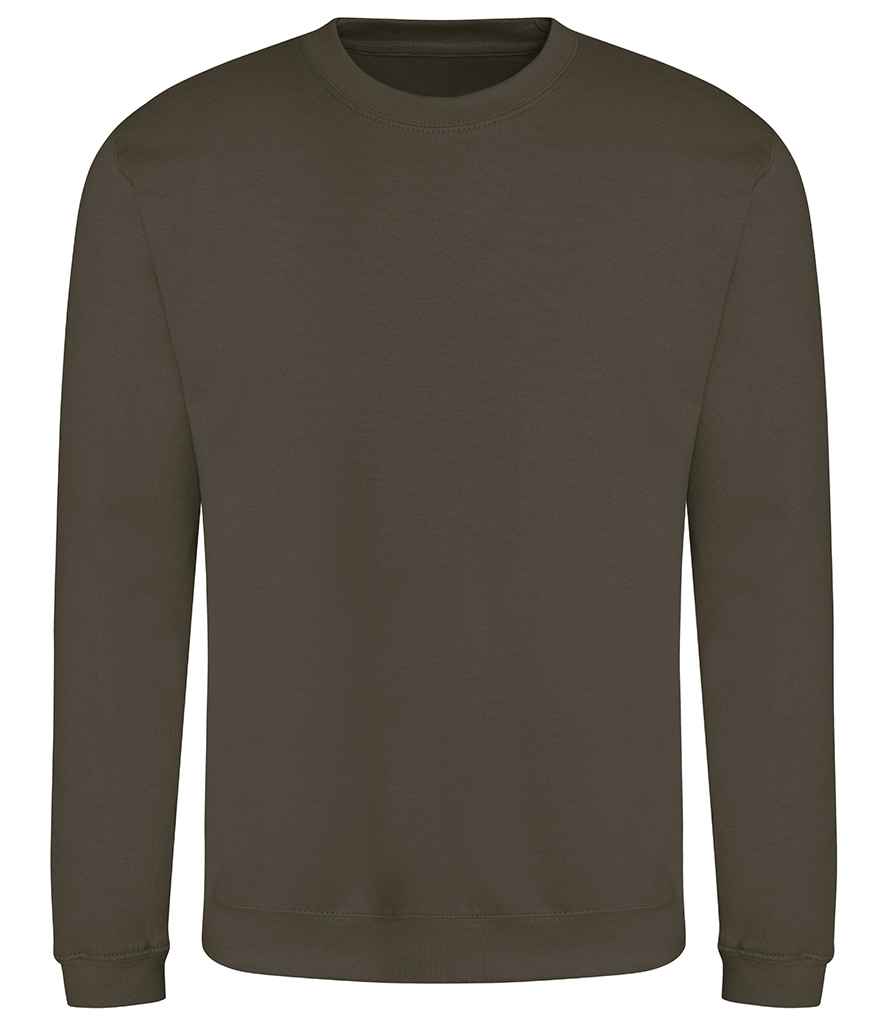 AWDis Sweatshirt - (2nd Colours) in Olive Green by Just Hoods — Custom branded clothing by Print Press, featuring premium embroidery produced in our specialist print lab in the UK.