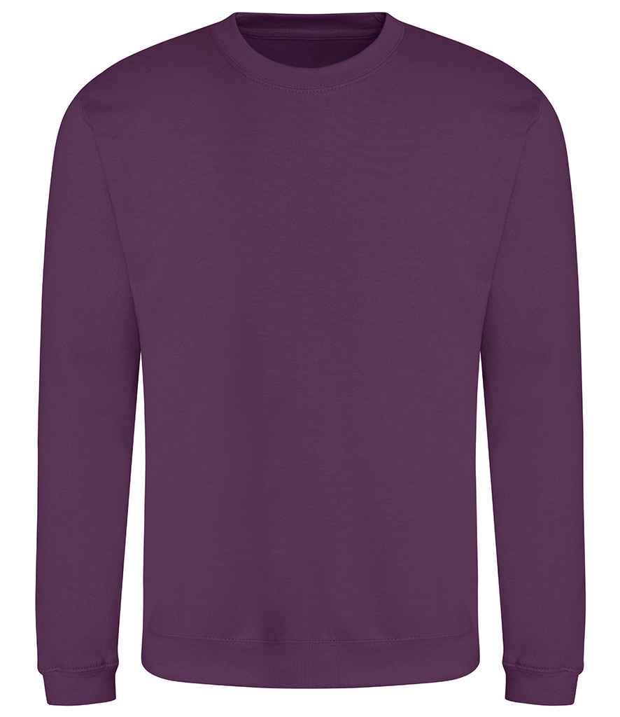 AWDis Sweatshirt in Plum by Just Hoods — Custom branded clothing by Print Press, featuring premium embroidery produced in our specialist print lab in the UK.