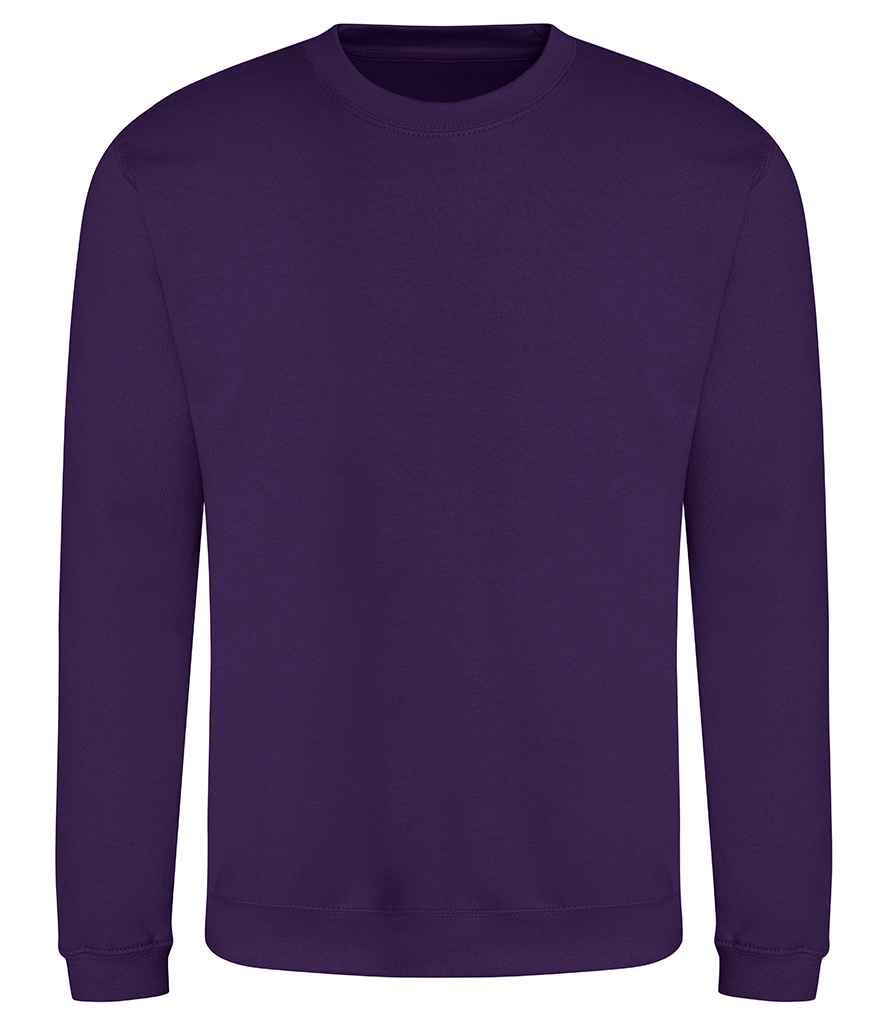 AWDis Sweatshirt in Purple by Just Hoods — Custom branded clothing by Print Press, featuring premium embroidery produced in our specialist print lab in the UK.