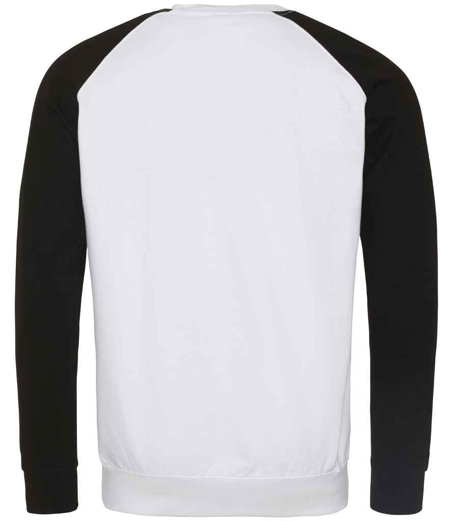 AWDis Baseball Sweatshirt in by Just Hoods — Custom branded clothing by Print Press, featuring premium embroidery produced in our specialist print lab in the UK.