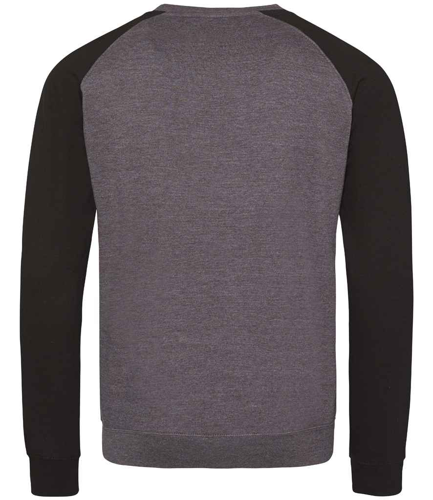 AWDis Baseball Sweatshirt in by Just Hoods — Custom branded clothing by Print Press, featuring premium embroidery produced in our specialist print lab in the UK.