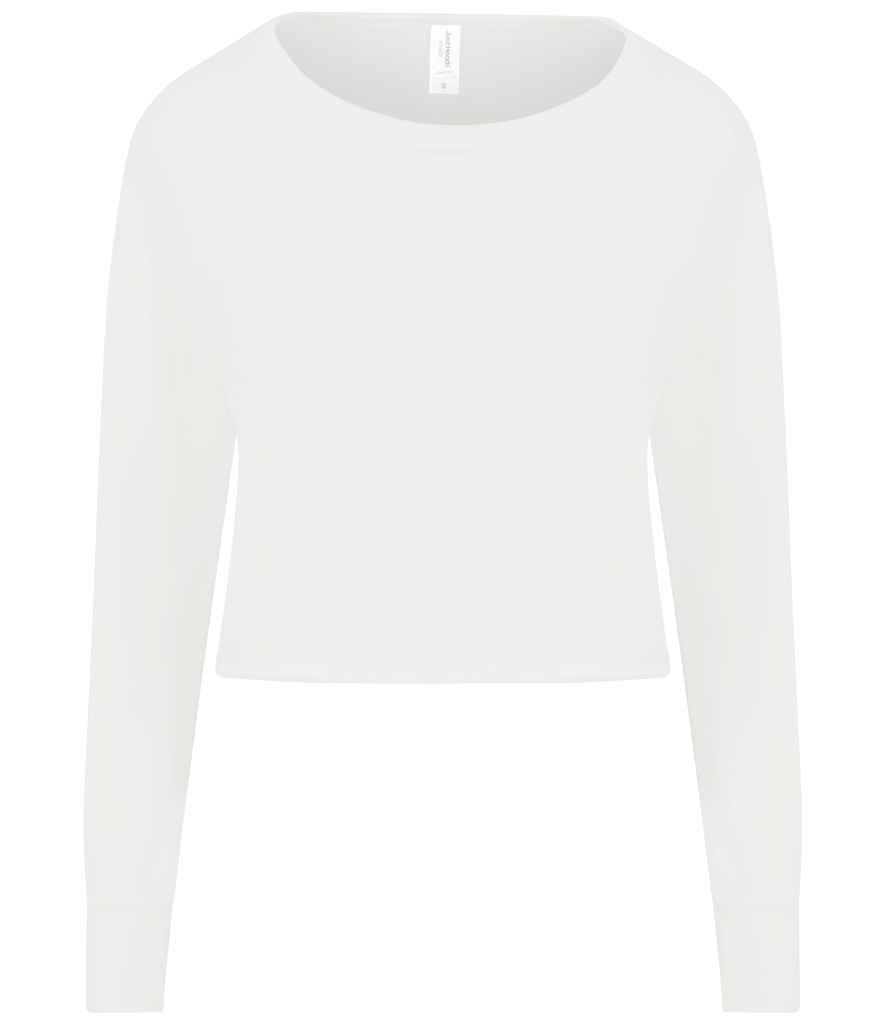 AWDis Ladies Cropped Sweatshirt in by Just Hoods — Custom branded clothing by Print Press, featuring premium embroidery produced in our specialist print lab in the UK.