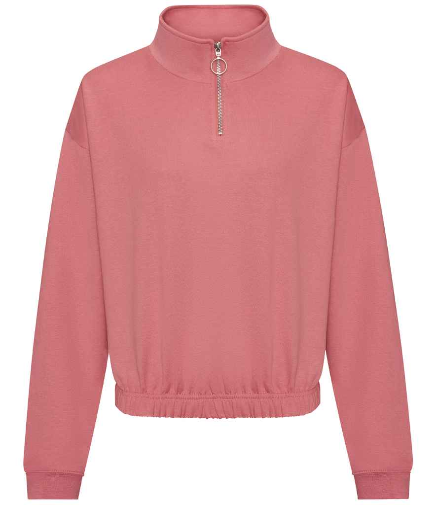 AWDis Ladies Cropped 1/4 Zip Sweatshirt in by Just Hoods — Custom branded clothing by Print Press, featuring premium embroidery produced in our specialist print lab in the UK.