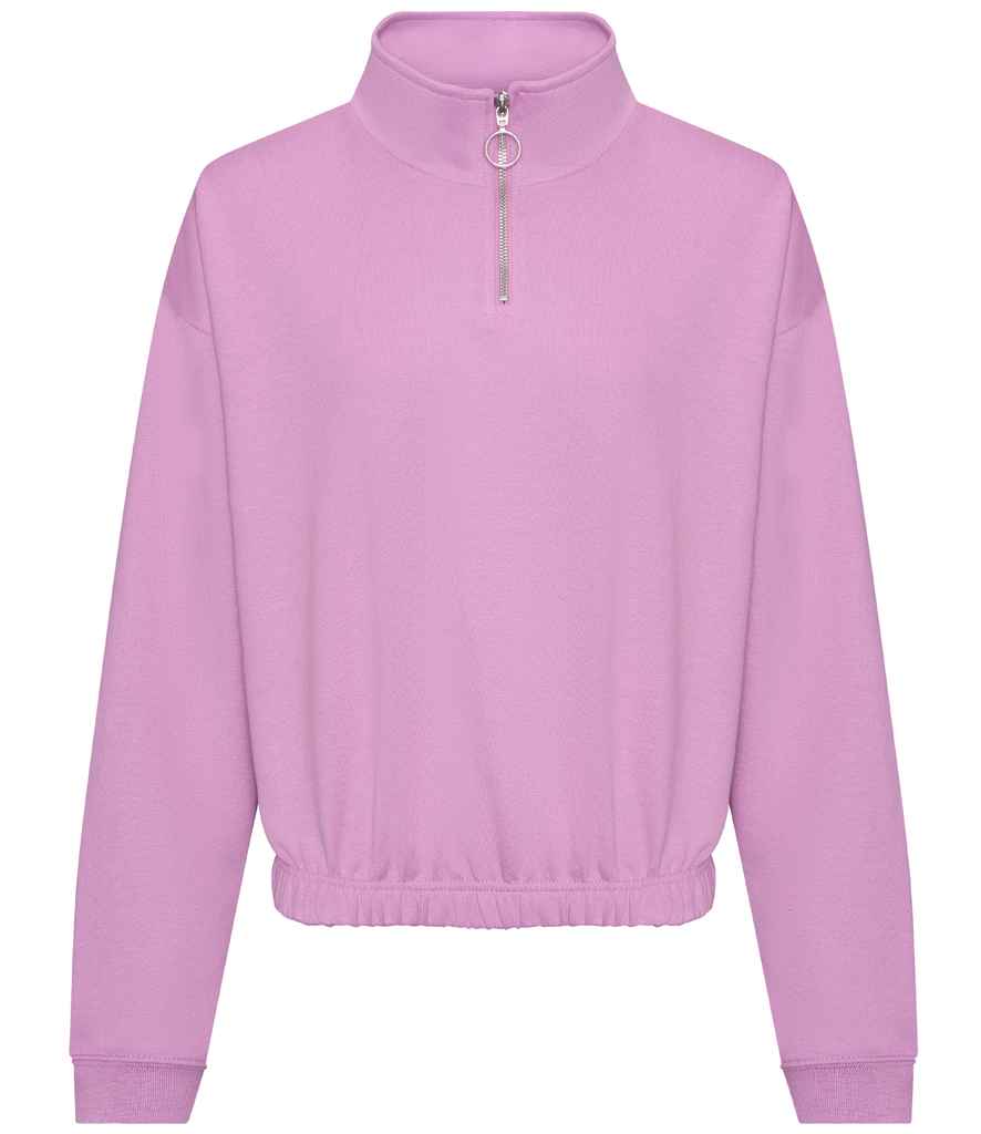 AWDis Ladies Cropped 1/4 Zip Sweatshirt in by Just Hoods — Custom branded clothing by Print Press, featuring premium embroidery produced in our specialist print lab in the UK.