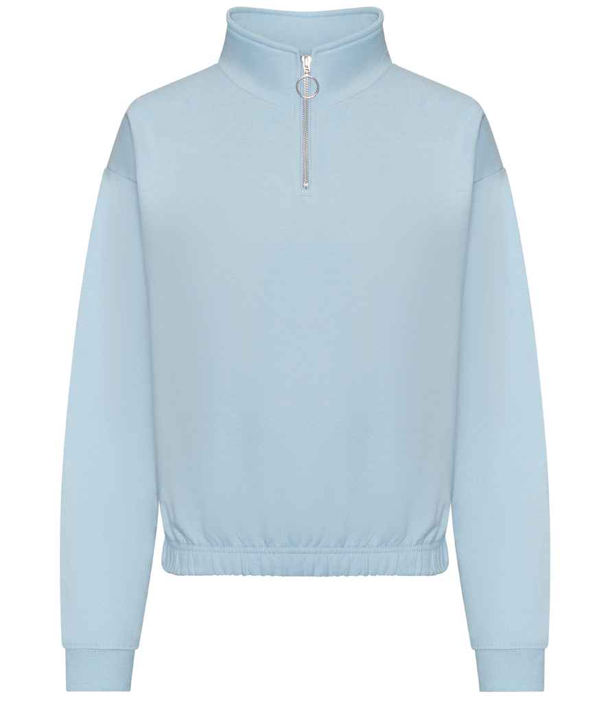 AWDis Ladies Cropped 1/4 Zip Sweatshirt in by Just Hoods — Custom branded clothing by Print Press, featuring premium embroidery produced in our specialist print lab in the UK.