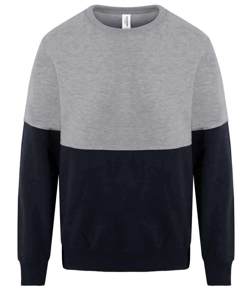 AWDis Colour Block Sweatshirt in by Just Hoods — Custom branded clothing by Print Press, featuring premium embroidery produced in our specialist print lab in the UK.