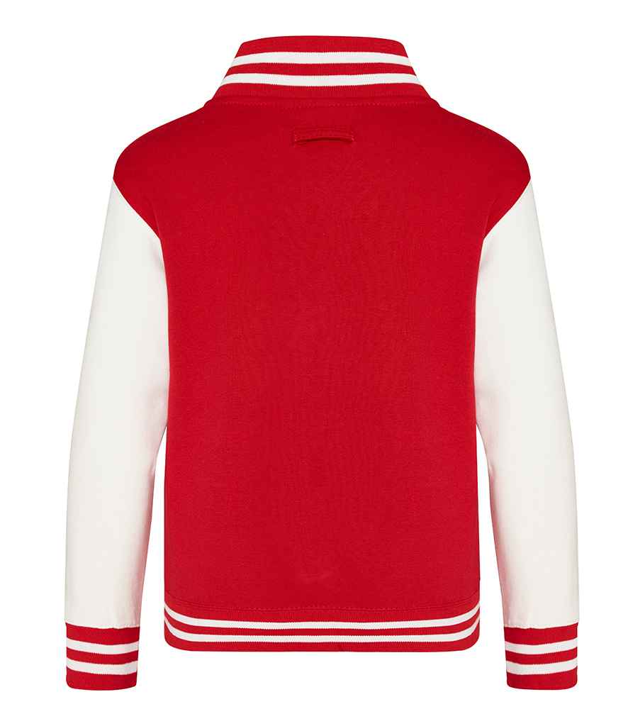 AWDis Kids Varsity Jacket in by Just Hoods — Custom branded clothing by Print Press, featuring premium embroidery produced in our specialist print lab in the UK.