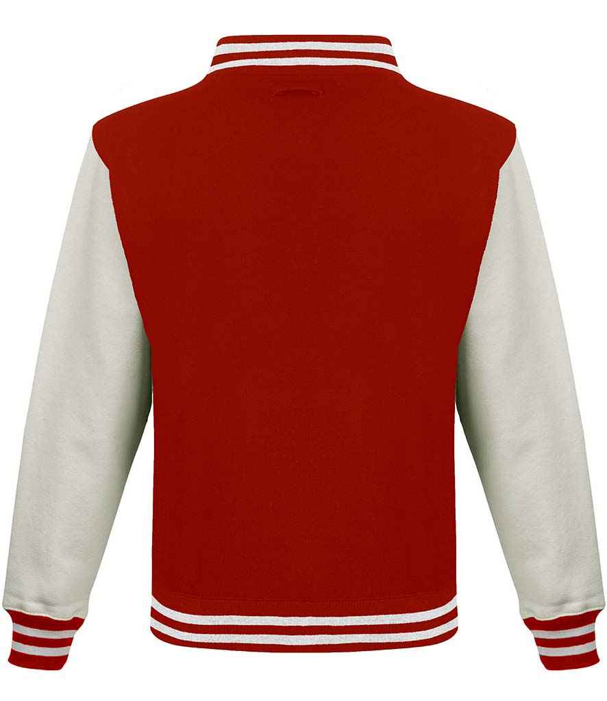 AWDis Varsity Jacket in by Just Hoods — Custom branded clothing by Print Press, featuring premium embroidery produced in our specialist print lab in the UK.
