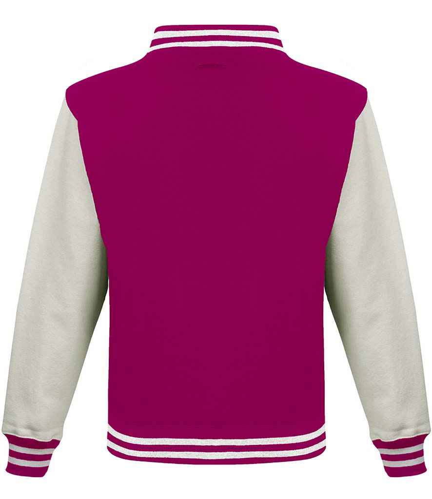 AWDis Varsity Jacket in by Just Hoods — Custom branded clothing by Print Press, featuring premium embroidery produced in our specialist print lab in the UK.