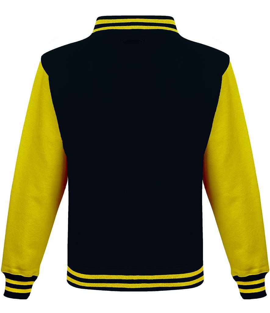 AWDis Varsity Jacket in by Just Hoods — Custom branded clothing by Print Press, featuring premium embroidery produced in our specialist print lab in the UK.