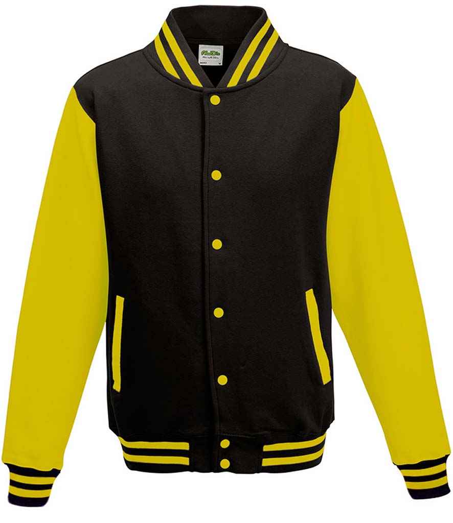 AWDis Varsity Jacket in by Just Hoods — Custom branded clothing by Print Press, featuring premium embroidery produced in our specialist print lab in the UK.