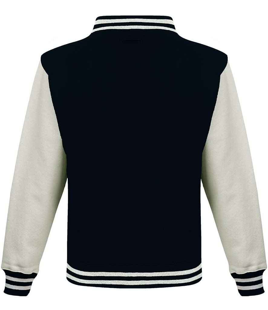 AWDis Varsity Jacket in by Just Hoods — Custom branded clothing by Print Press, featuring premium embroidery produced in our specialist print lab in the UK.