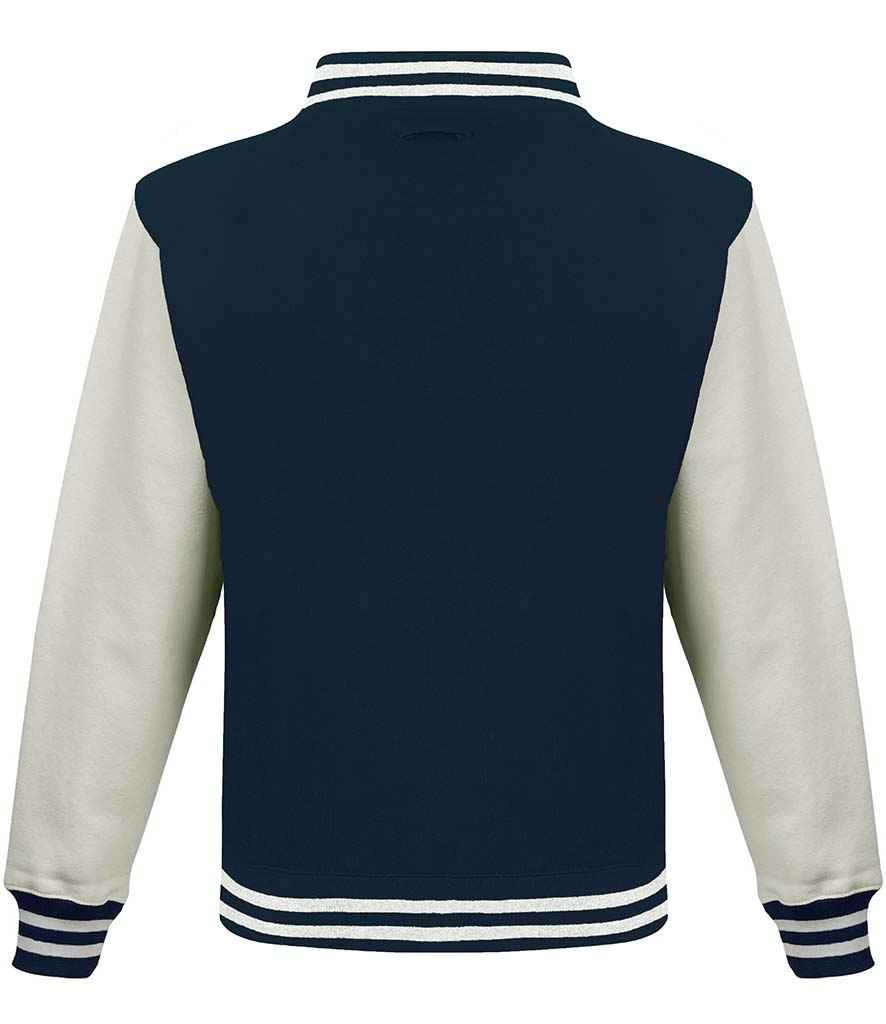 AWDis Varsity Jacket in by Just Hoods — Custom branded clothing by Print Press, featuring premium embroidery produced in our specialist print lab in the UK.