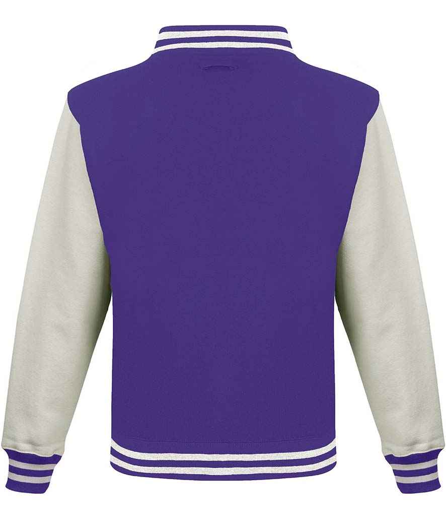 AWDis Varsity Jacket in by Just Hoods — Custom branded clothing by Print Press, featuring premium embroidery produced in our specialist print lab in the UK.