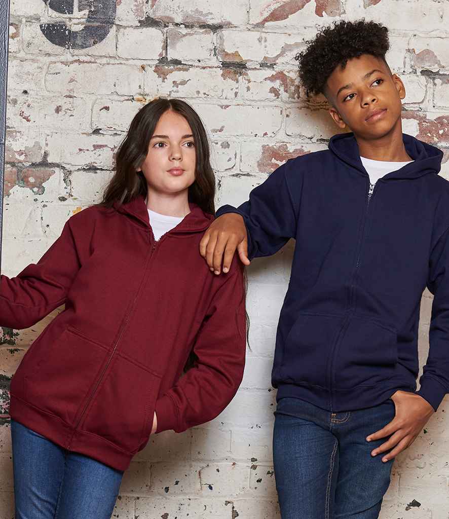 AWDis Kids Zoodie in Burgundy by Just Hoods — Custom branded clothing by Print Press, featuring premium embroidery produced in our specialist print lab in the UK.