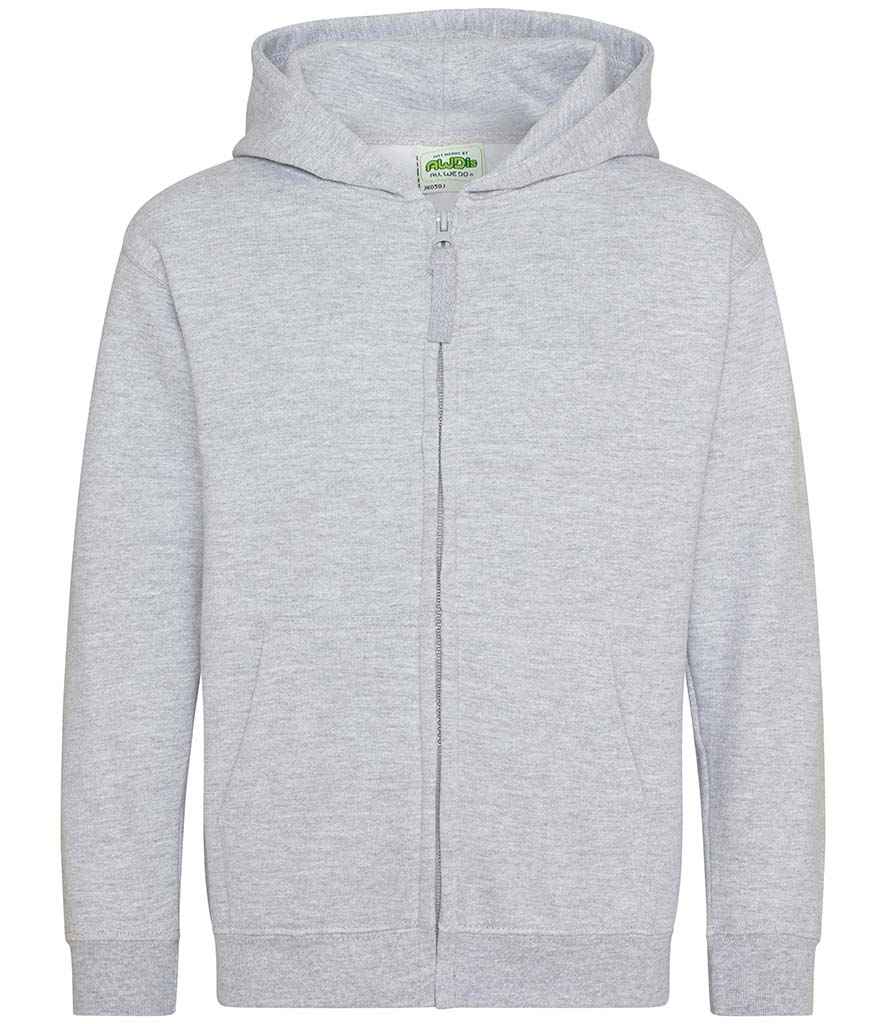 AWDis Kids Zoodie in Heather Grey by Just Hoods — Custom branded clothing by Print Press, featuring premium embroidery produced in our specialist print lab in the UK.