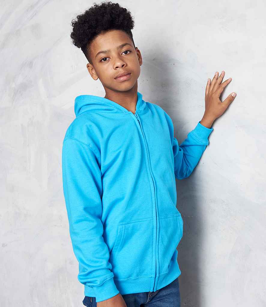 AWDis Kids Zoodie in Hawaiian Blue by Just Hoods — Custom branded clothing by Print Press, featuring premium embroidery produced in our specialist print lab in the UK.