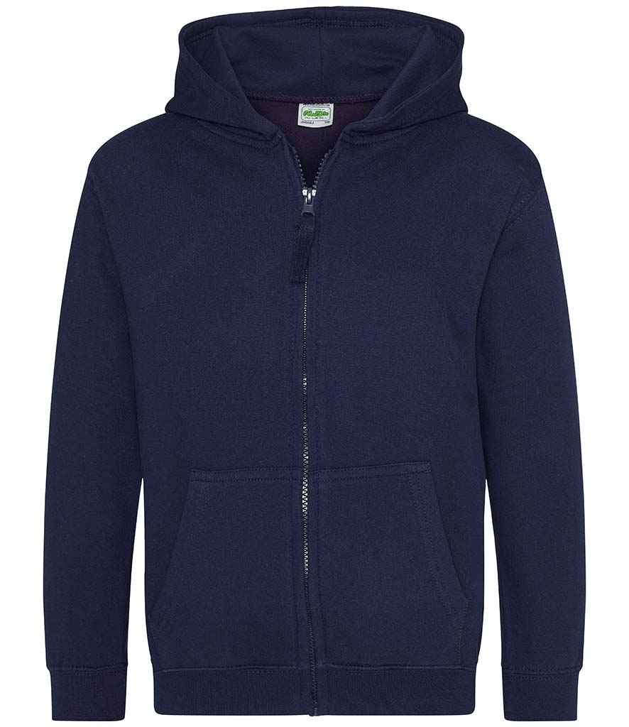 AWDis Kids Zoodie in Oxford Navy by Just Hoods — Custom branded clothing by Print Press, featuring premium embroidery produced in our specialist print lab in the UK.
