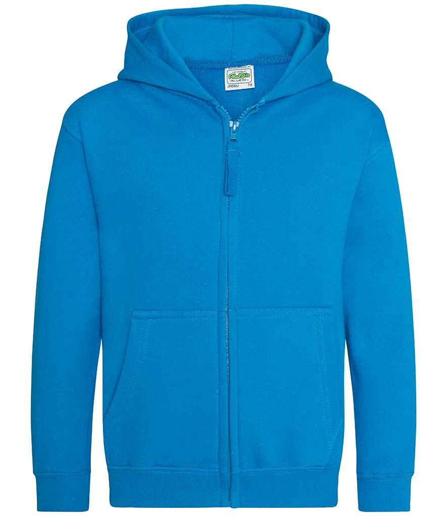 AWDis Kids Zoodie in Sapphire Blue by Just Hoods — Custom branded clothing by Print Press, featuring premium embroidery produced in our specialist print lab in the UK.