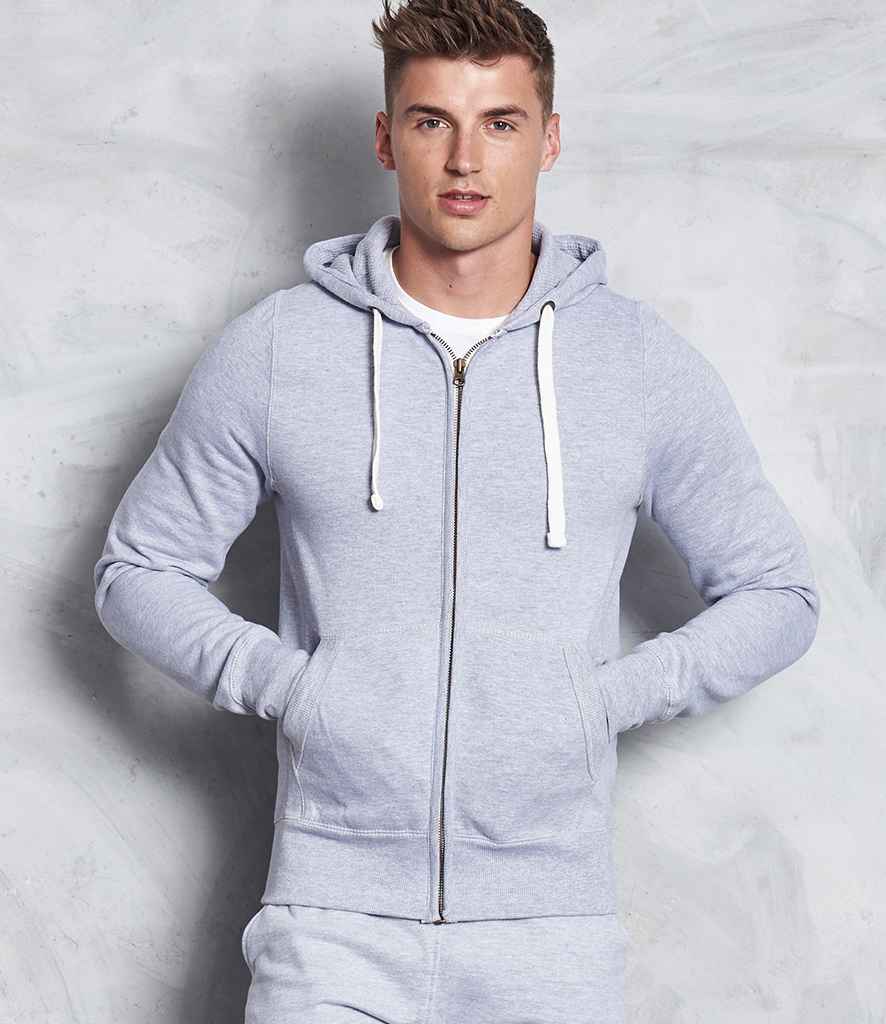 AWDis Chunky Zoodie in Heather Grey by Just Hoods — Custom branded clothing by Print Press, featuring premium embroidery produced in our specialist print lab in the UK.