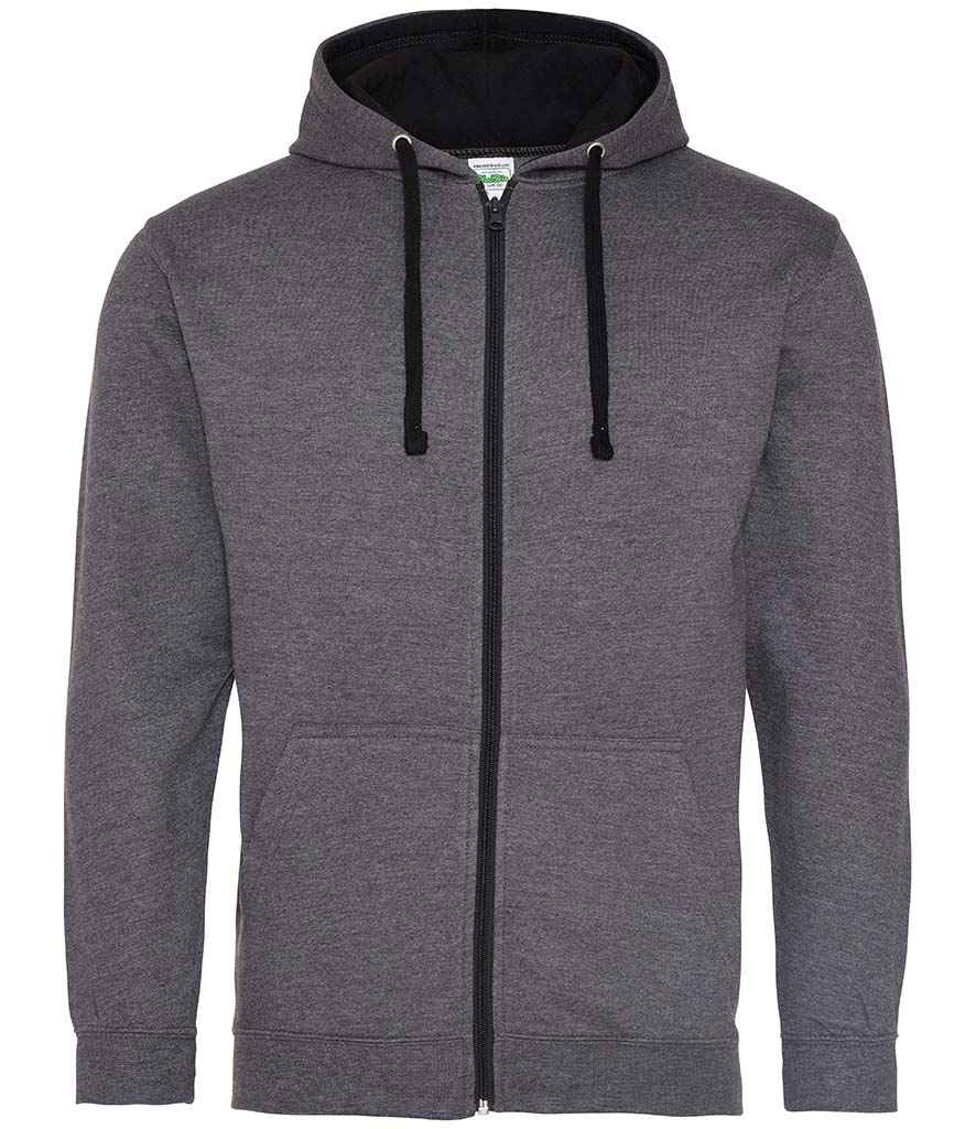 AWDis Varsity Zoodie in Charcoal Jet Black by Just Hoods — Custom branded clothing by Print Press, featuring premium embroidery produced in our specialist print lab in the UK.