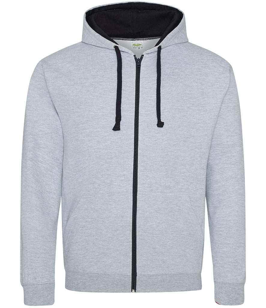 AWDis Varsity Zoodie in Heather Grey New French Navy by Just Hoods — Custom branded clothing by Print Press, featuring premium embroidery produced in our specialist print lab in the UK.