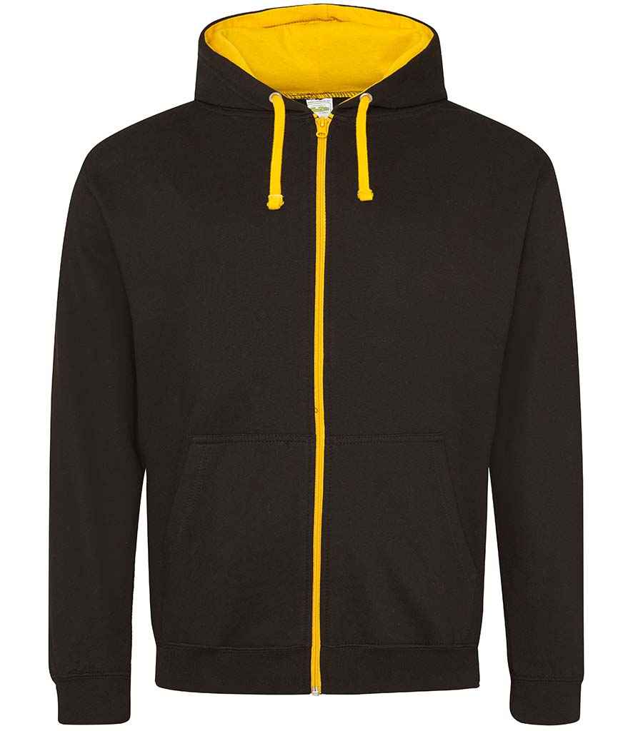 AWDis Varsity Zoodie in Jet Black Gold by Just Hoods — Custom branded clothing by Print Press, featuring premium embroidery produced in our specialist print lab in the UK.