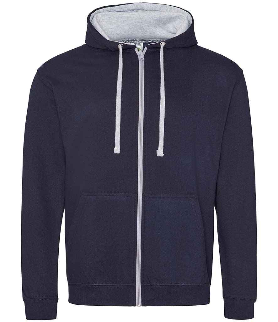 AWDis Varsity Zoodie in New French Navy Heather Grey by Just Hoods — Custom branded clothing by Print Press, featuring premium embroidery produced in our specialist print lab in the UK.