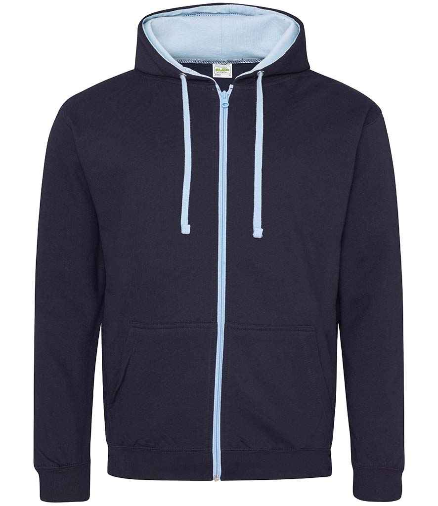 AWDis Varsity Zoodie in New French Navy Sky Blue by Just Hoods — Custom branded clothing by Print Press, featuring premium embroidery produced in our specialist print lab in the UK.