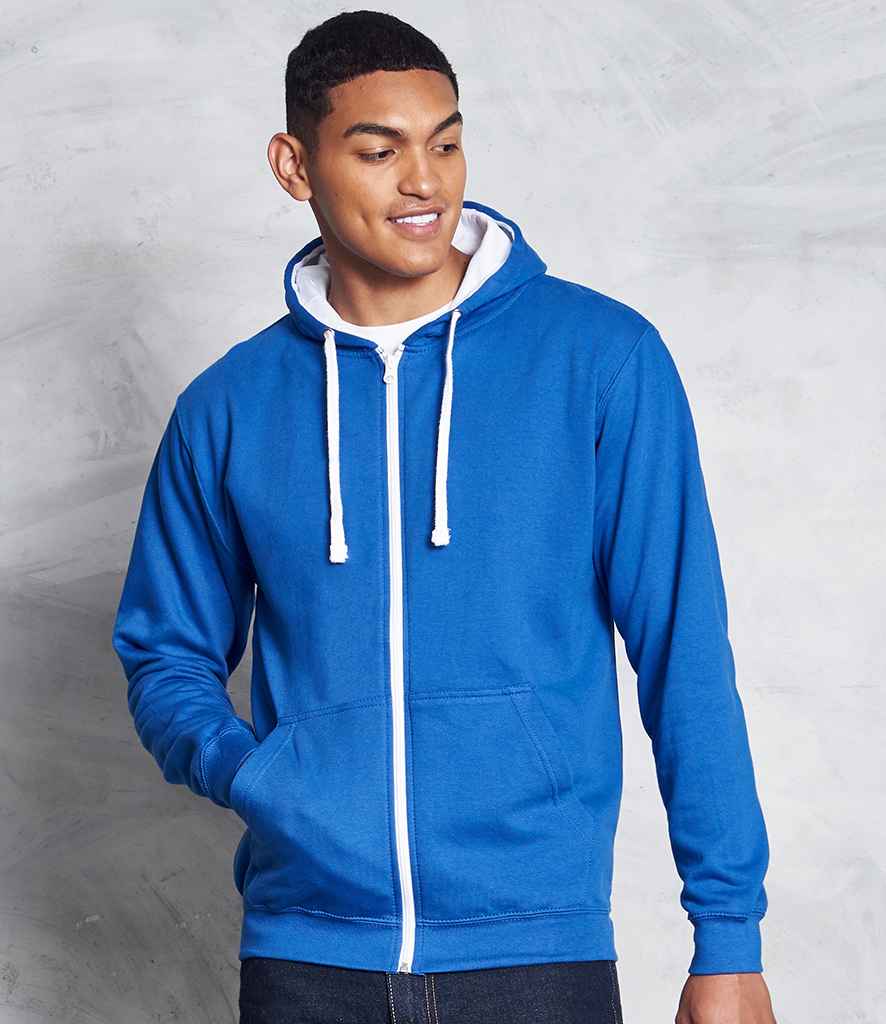 AWDis Varsity Zoodie in Royal Blue Arctic White by Just Hoods — Custom branded clothing by Print Press, featuring premium embroidery produced in our specialist print lab in the UK.