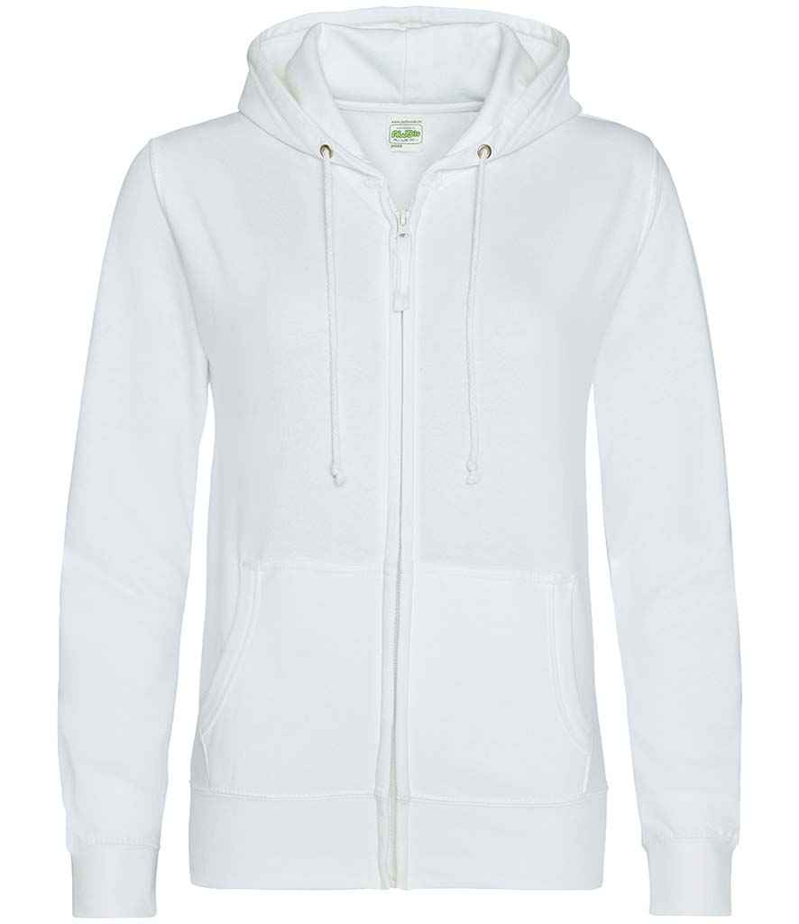 AWDis Ladies Zoodie in Arctic White by Just Hoods — Custom branded clothing by Print Press, featuring premium embroidery produced in our specialist print lab in the UK.
