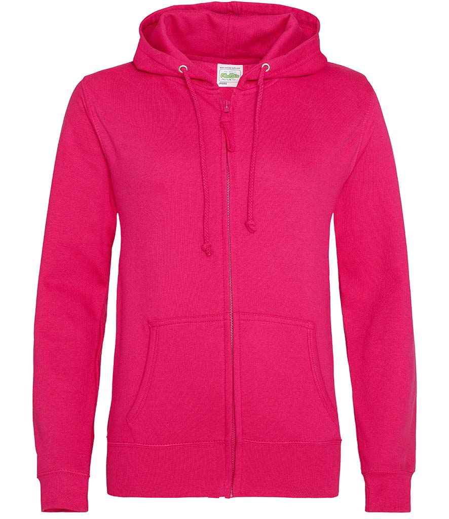 AWDis Ladies Zoodie in Hot Pink by Just Hoods — Custom branded clothing by Print Press, featuring premium embroidery produced in our specialist print lab in the UK.